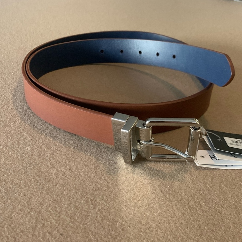Nordstrom Leather Reversible Belt- Cognac / Navy - Size 38